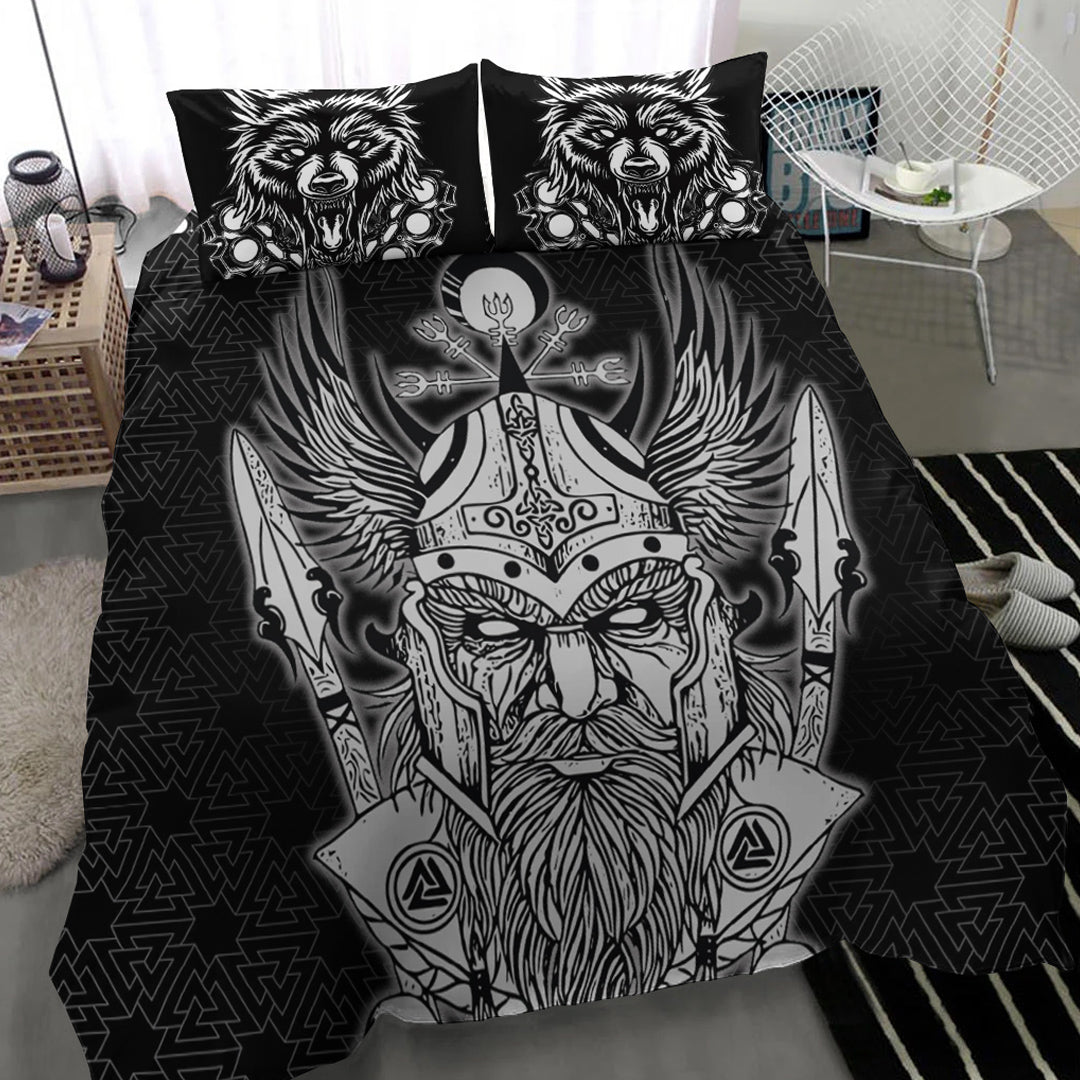 Viking Bedding Set Odin And Wolf