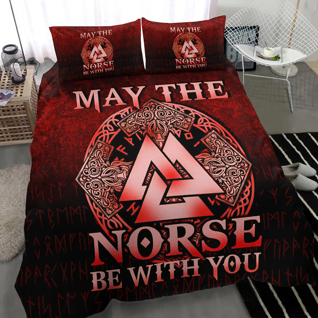 Viking Bedding Set May The Norse Be With You Viking Red Version