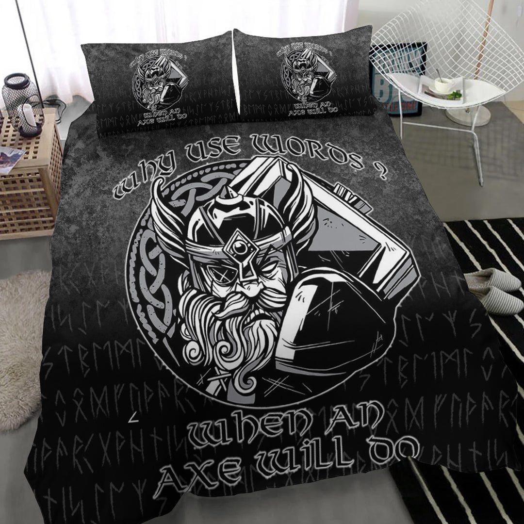 Viking Bedding Set Why Use Words? When An Axe Will Do