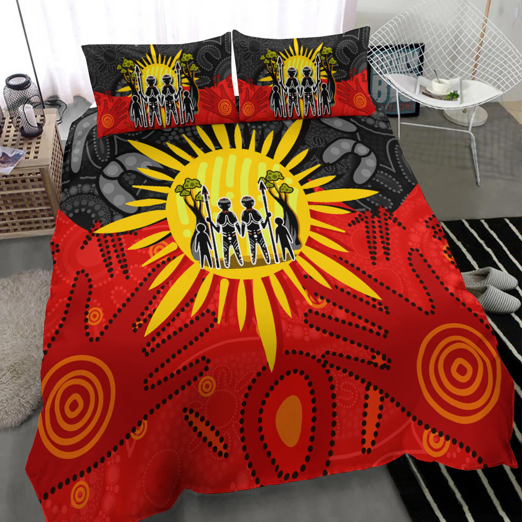 Aboriginal Family Bedding Set Flag Style