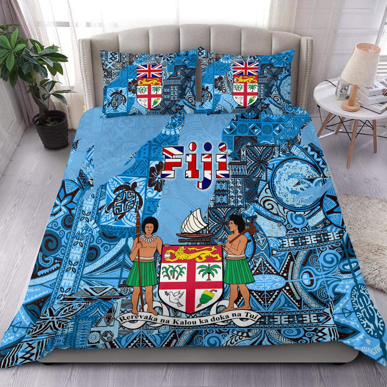 Fiji Flag & Coat Of Arms Bedding Set