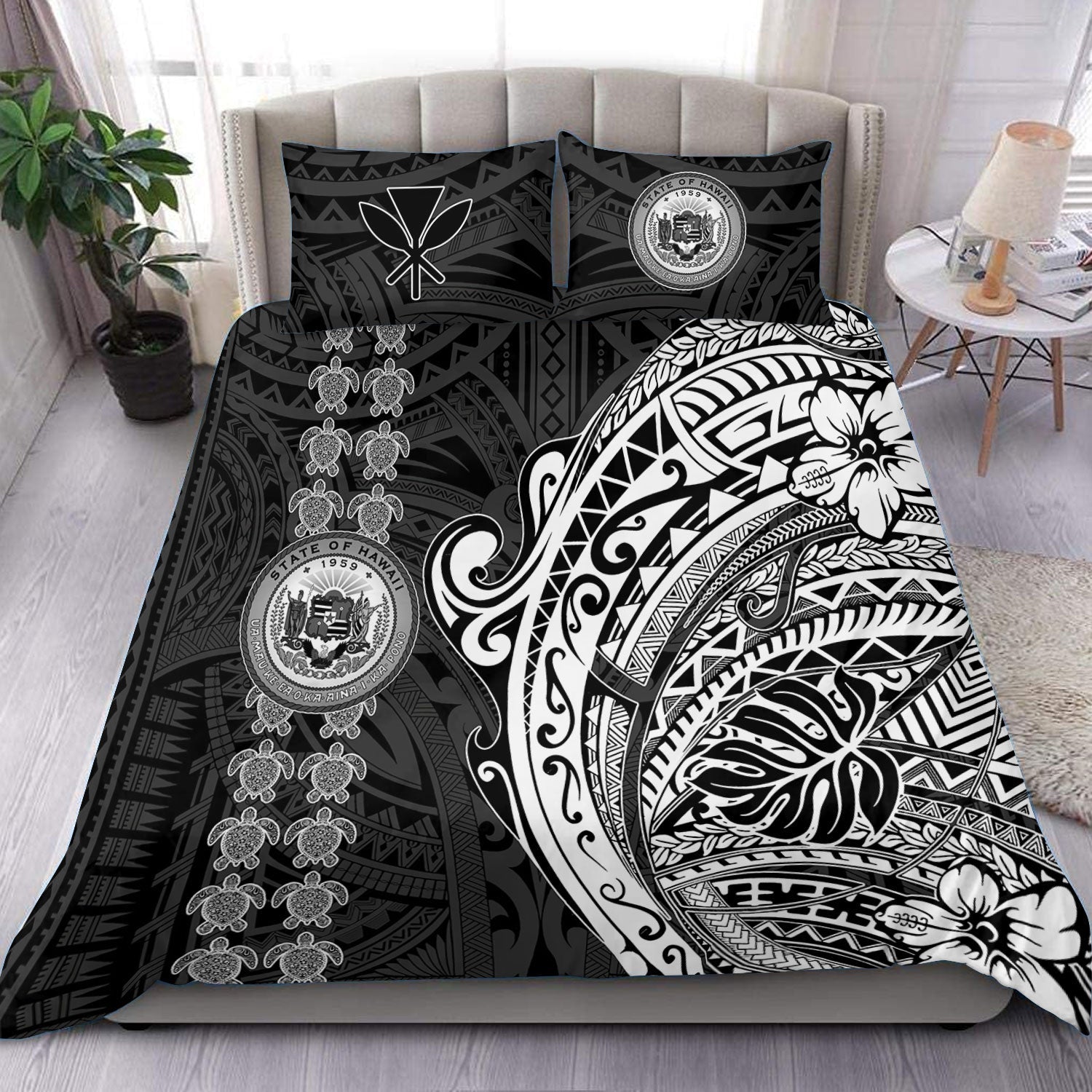 Hawaii Seal Polynesian Turtle Line Bedding Set