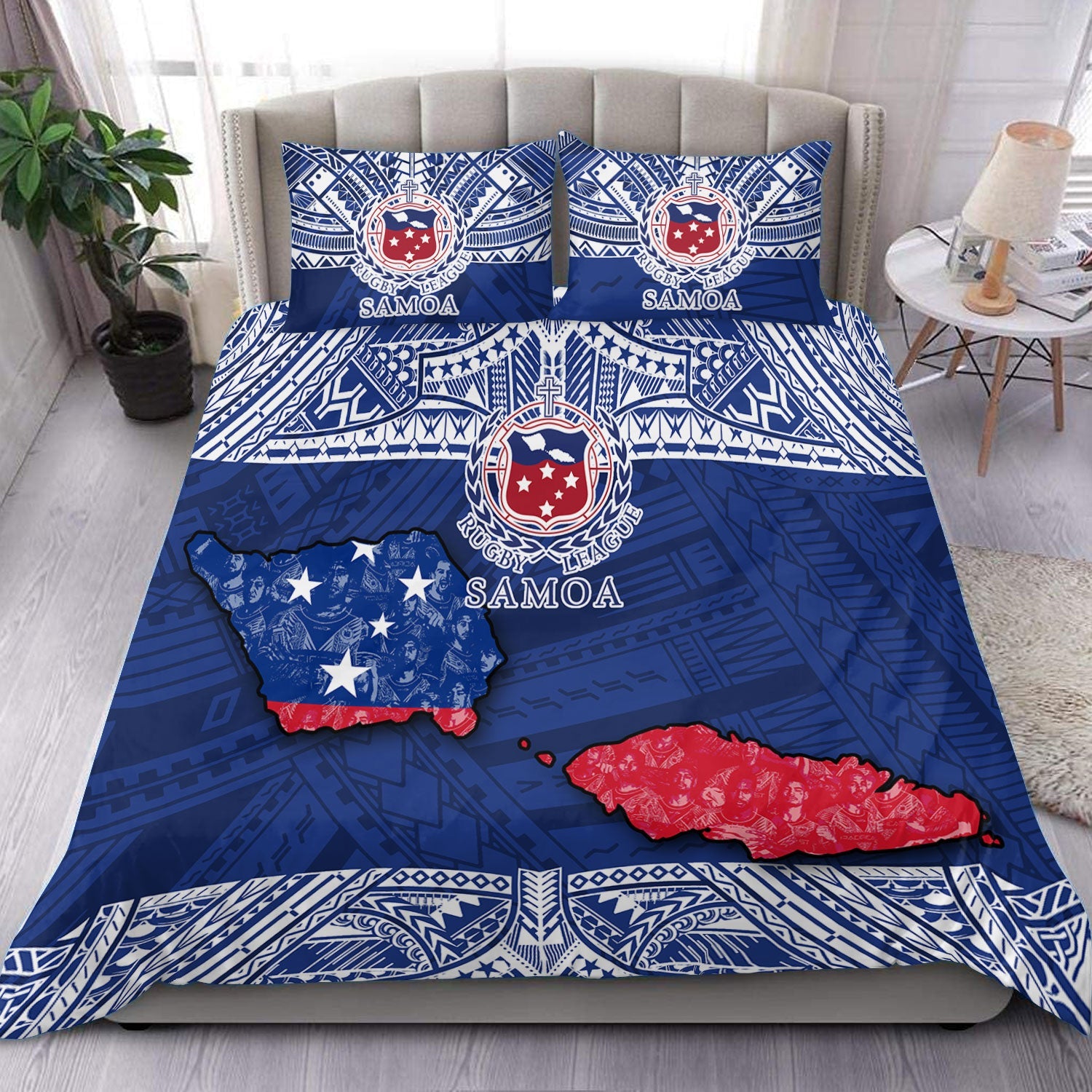 Samoa TOA Rugby Bedding Set Map Style