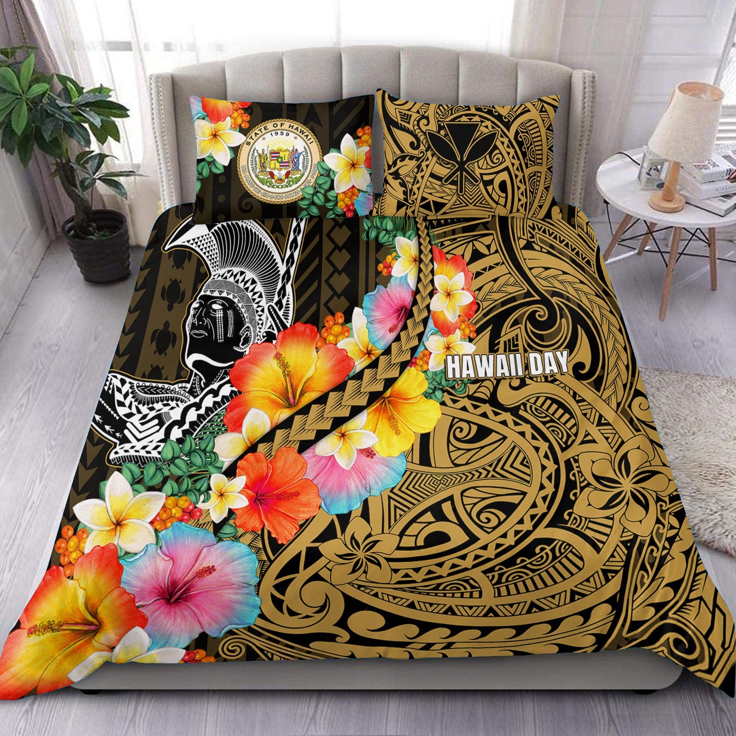 Hawaii Day King Kamehameha Bedding Set