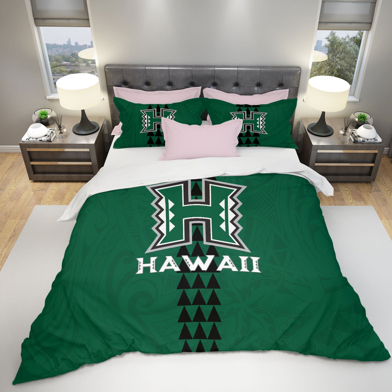 Hawaii Rainbow Warriors Rugby Bedding Set