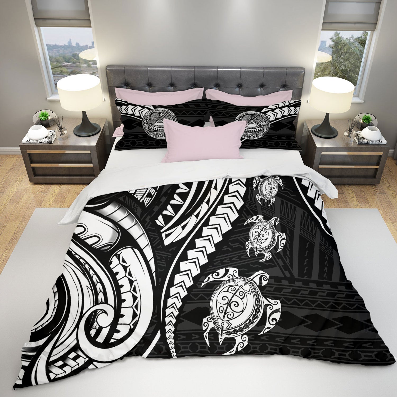 Seal Of American Samoa Bedding Set Turtle Style