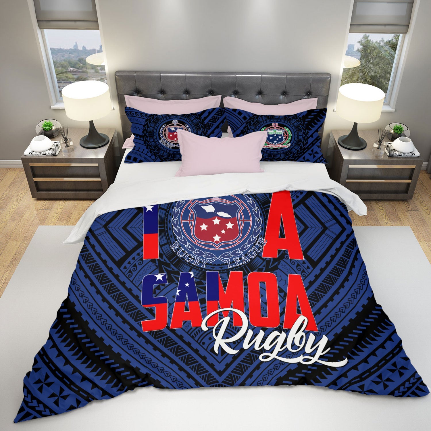 Polynesian Samoa Bedding Set Toa Samoa Rugby Ula Fala Style