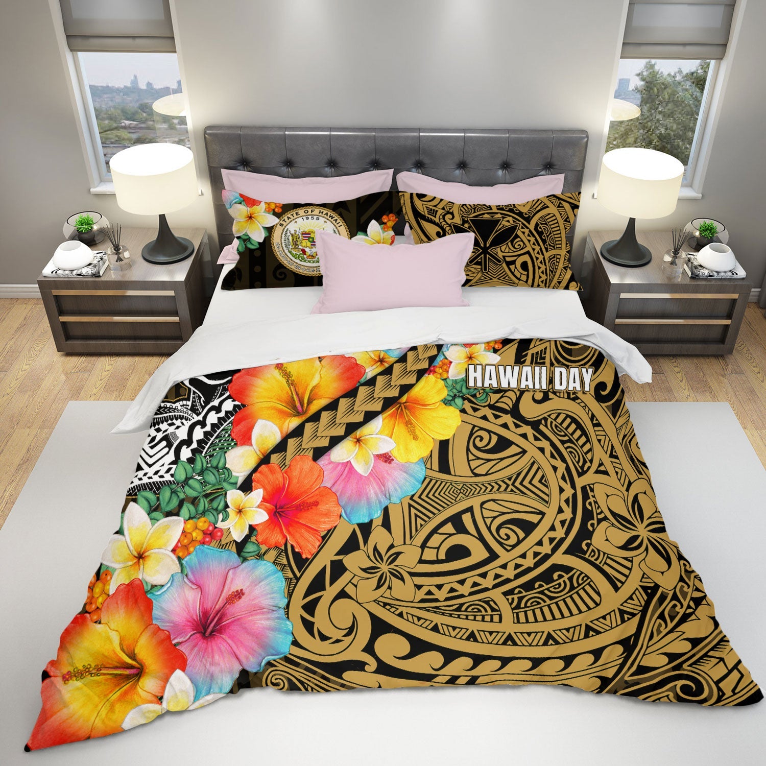 Hawaii Day King Kamehameha Bedding Set