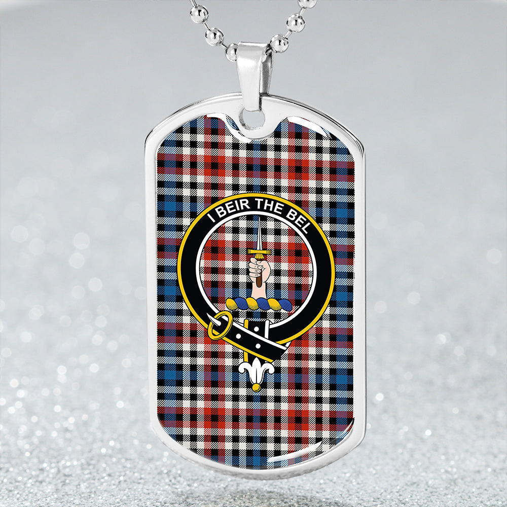 Bell Border (Bell Southern Bell) Ancient Clan Badge Classic Tartan Dog Tag Necklace