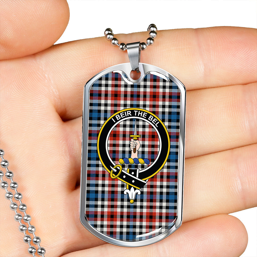 Bell Border (Bell Southern Bell) Ancient Clan Badge Classic Tartan Dog Tag Necklace