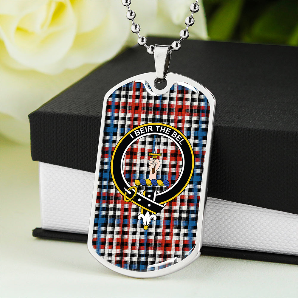 Bell Border (Bell Southern Bell) Ancient Clan Badge Classic Tartan Dog Tag Necklace