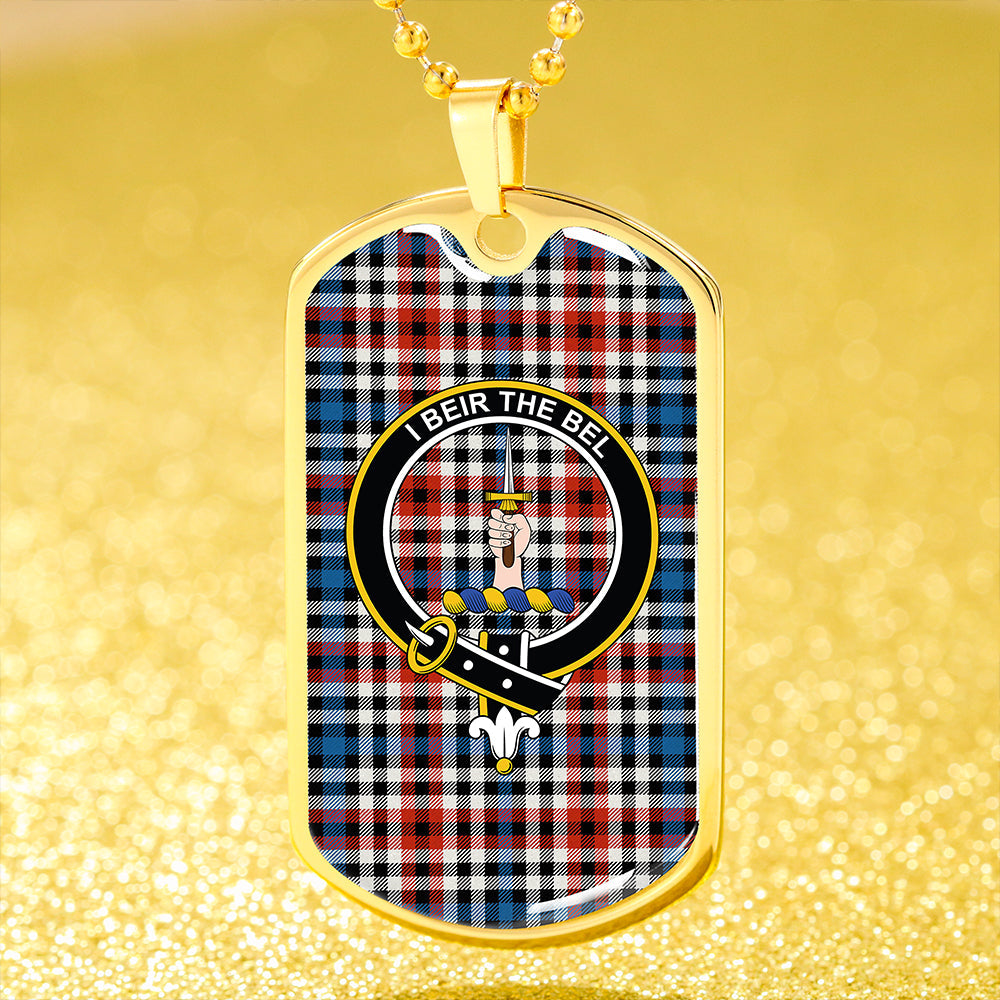 Bell Border (Bell Southern Bell) Ancient Clan Badge Classic Tartan Dog Tag Necklace