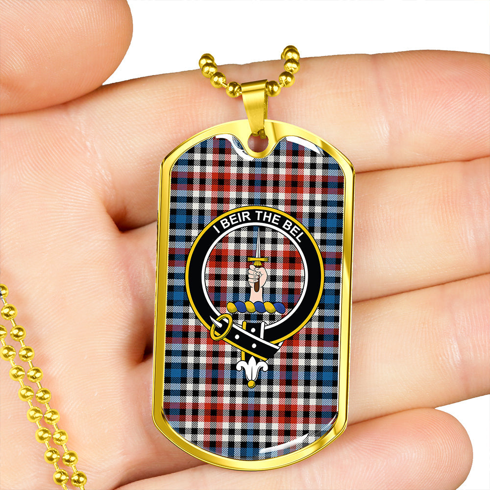 Bell Border (Bell Southern Bell) Ancient Clan Badge Classic Tartan Dog Tag Necklace