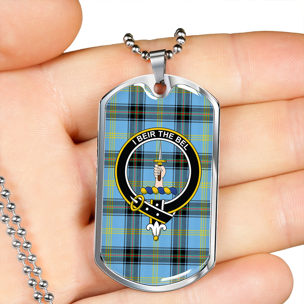 Bell of the Borders Modern Clan Badge Classic Tartan Dog Tag Necklace