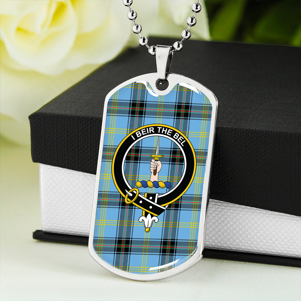 Bell of the Borders Modern Clan Badge Classic Tartan Dog Tag Necklace
