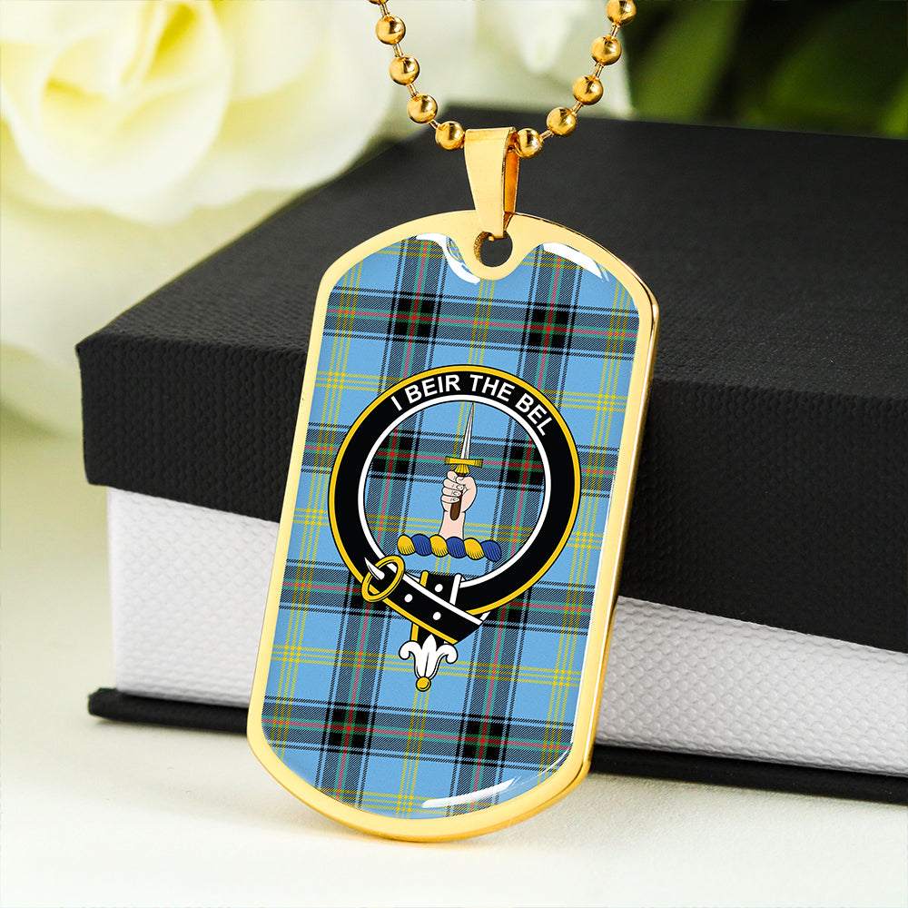 Bell of the Borders Modern Clan Badge Classic Tartan Dog Tag Necklace