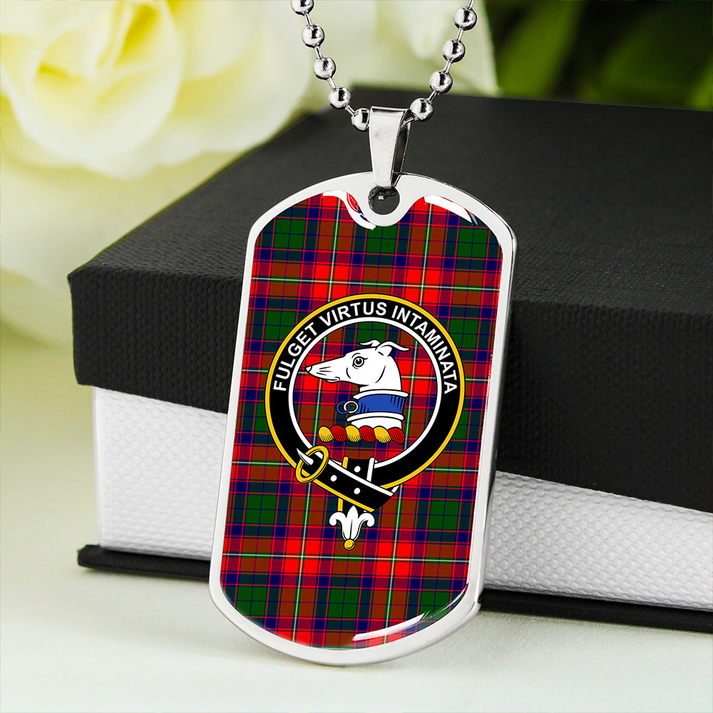 Belshes Clan Badge Classic Tartan Dog Tag Necklace
