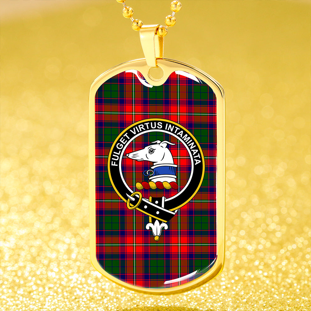 Belshes Clan Badge Classic Tartan Dog Tag Necklace