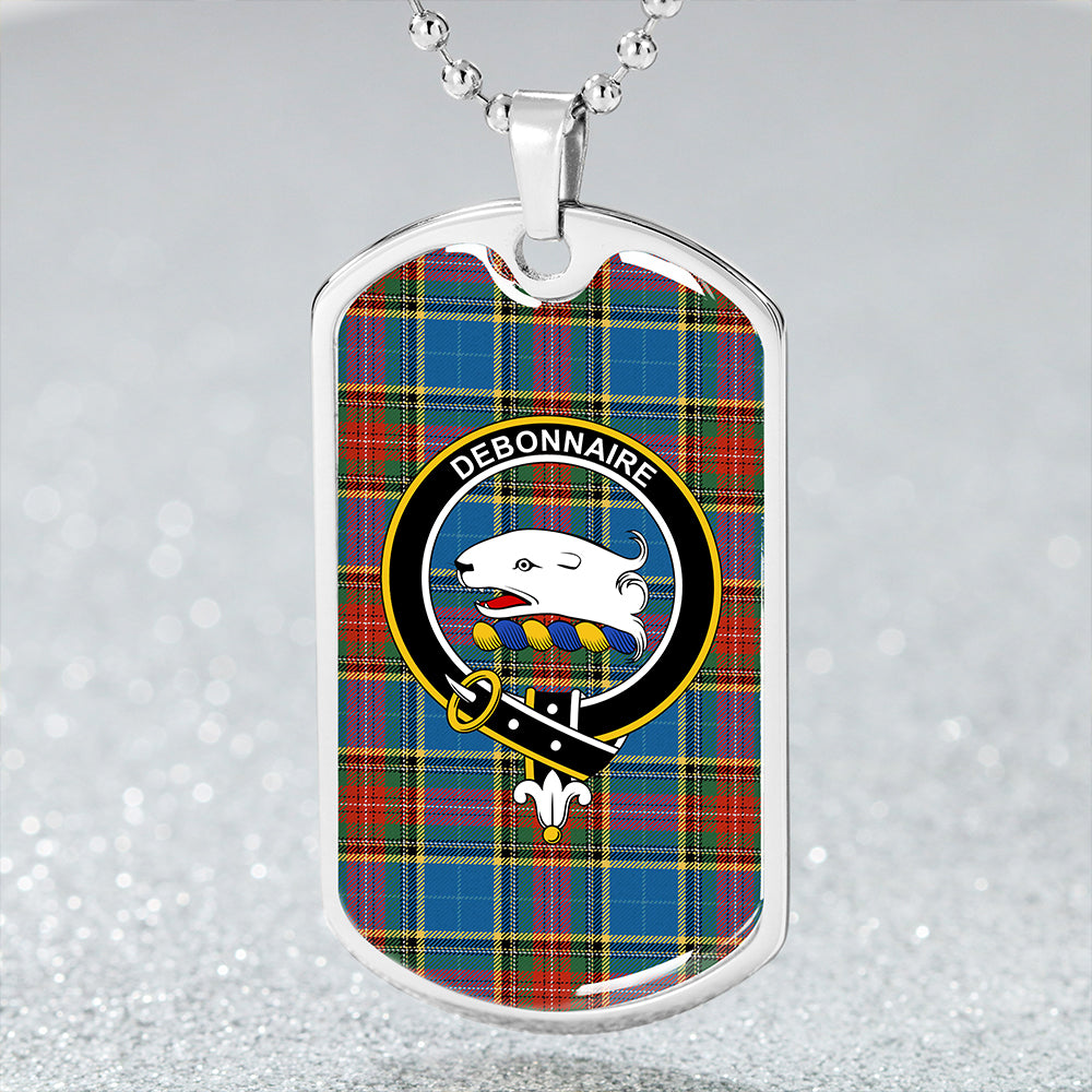 Bethune Ancient Clan Badge Classic Tartan Dog Tag Necklace