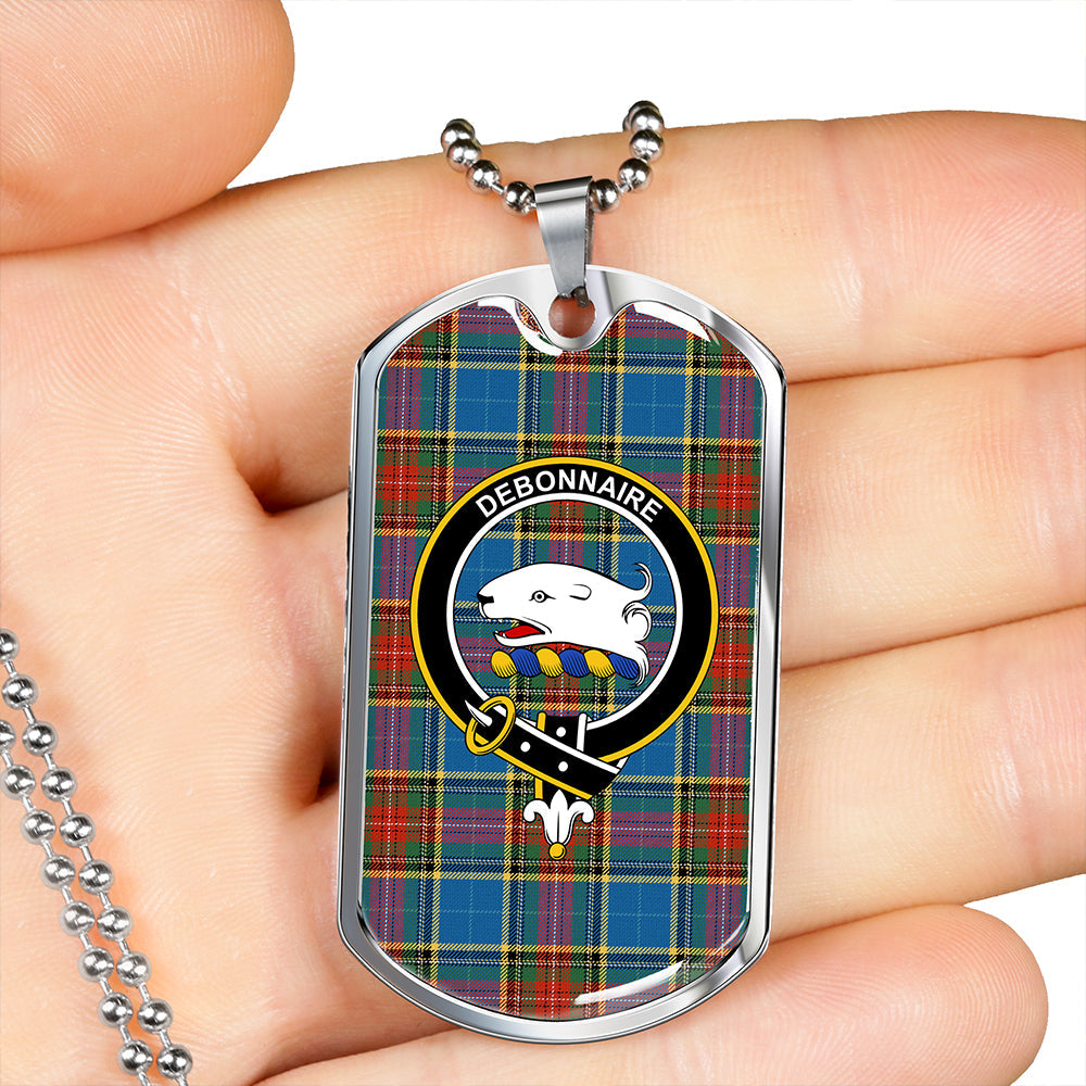 Bethune Ancient Clan Badge Classic Tartan Dog Tag Necklace