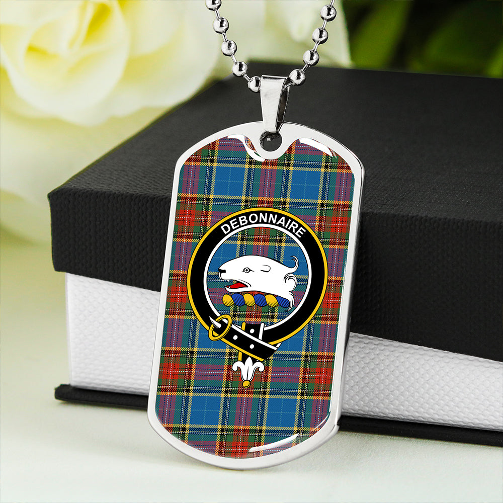 Bethune Ancient Clan Badge Classic Tartan Dog Tag Necklace