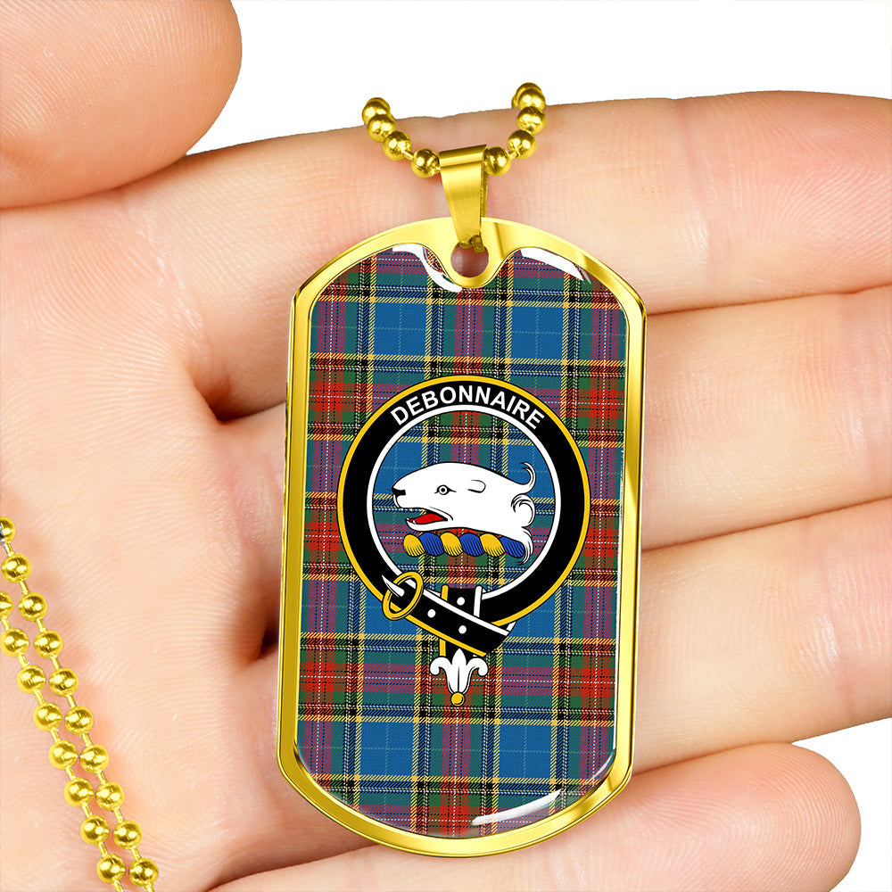 Bethune Ancient Clan Badge Classic Tartan Dog Tag Necklace