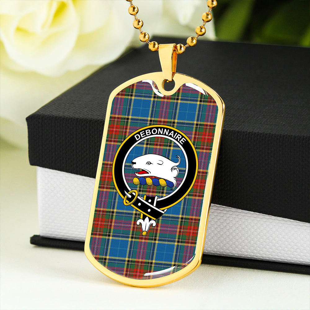 Bethune Ancient Clan Badge Classic Tartan Dog Tag Necklace