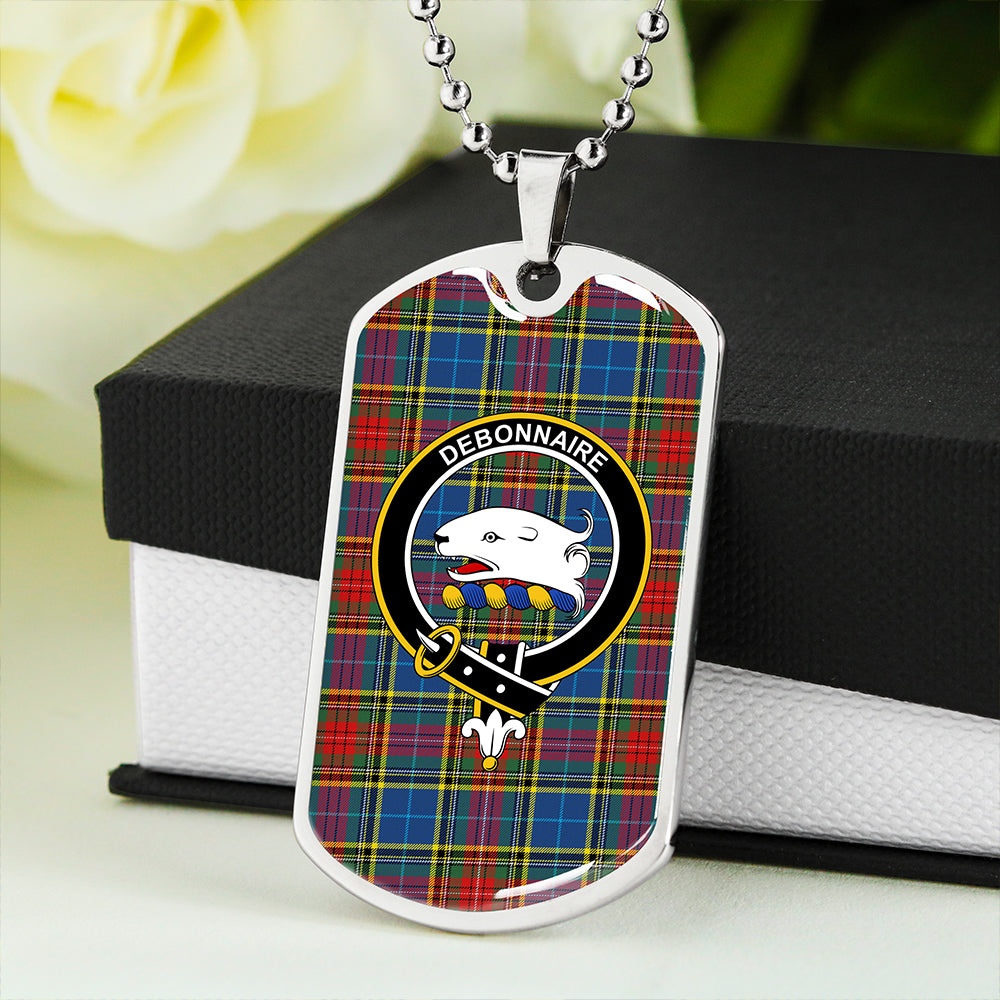 Bethune Modern Clan Badge Classic Tartan Dog Tag Necklace