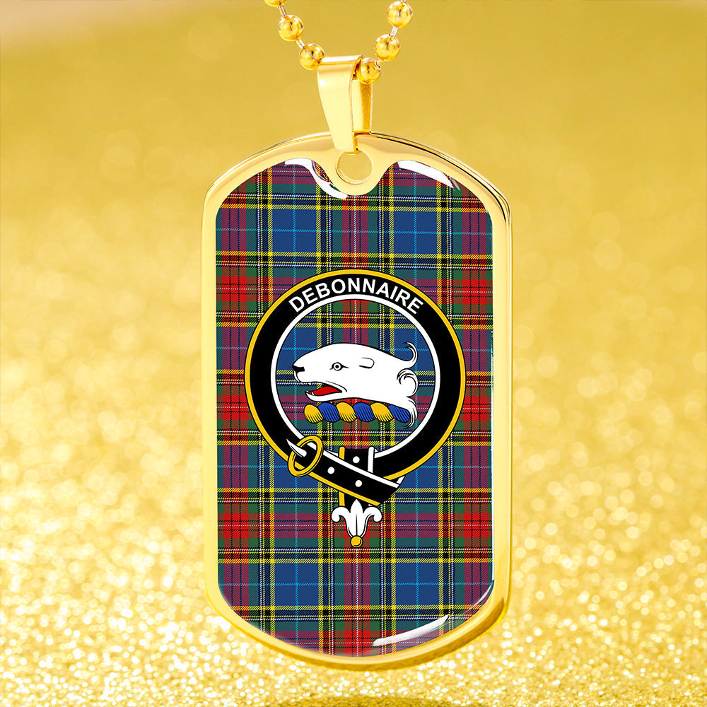 Bethune Modern Clan Badge Classic Tartan Dog Tag Necklace
