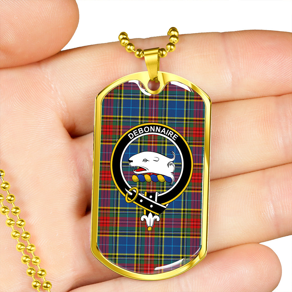 Bethune Modern Clan Badge Classic Tartan Dog Tag Necklace