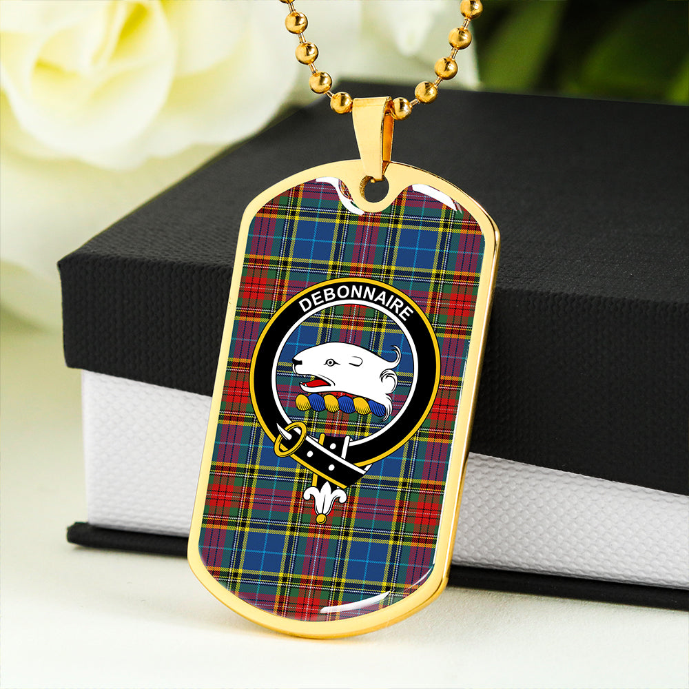 Bethune Modern Clan Badge Classic Tartan Dog Tag Necklace