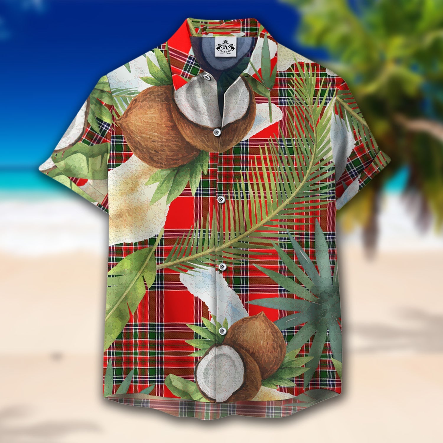 Scottish Tartan Binning Clan Hawaiian Shirt Hibiscus - Tropical Garden Style