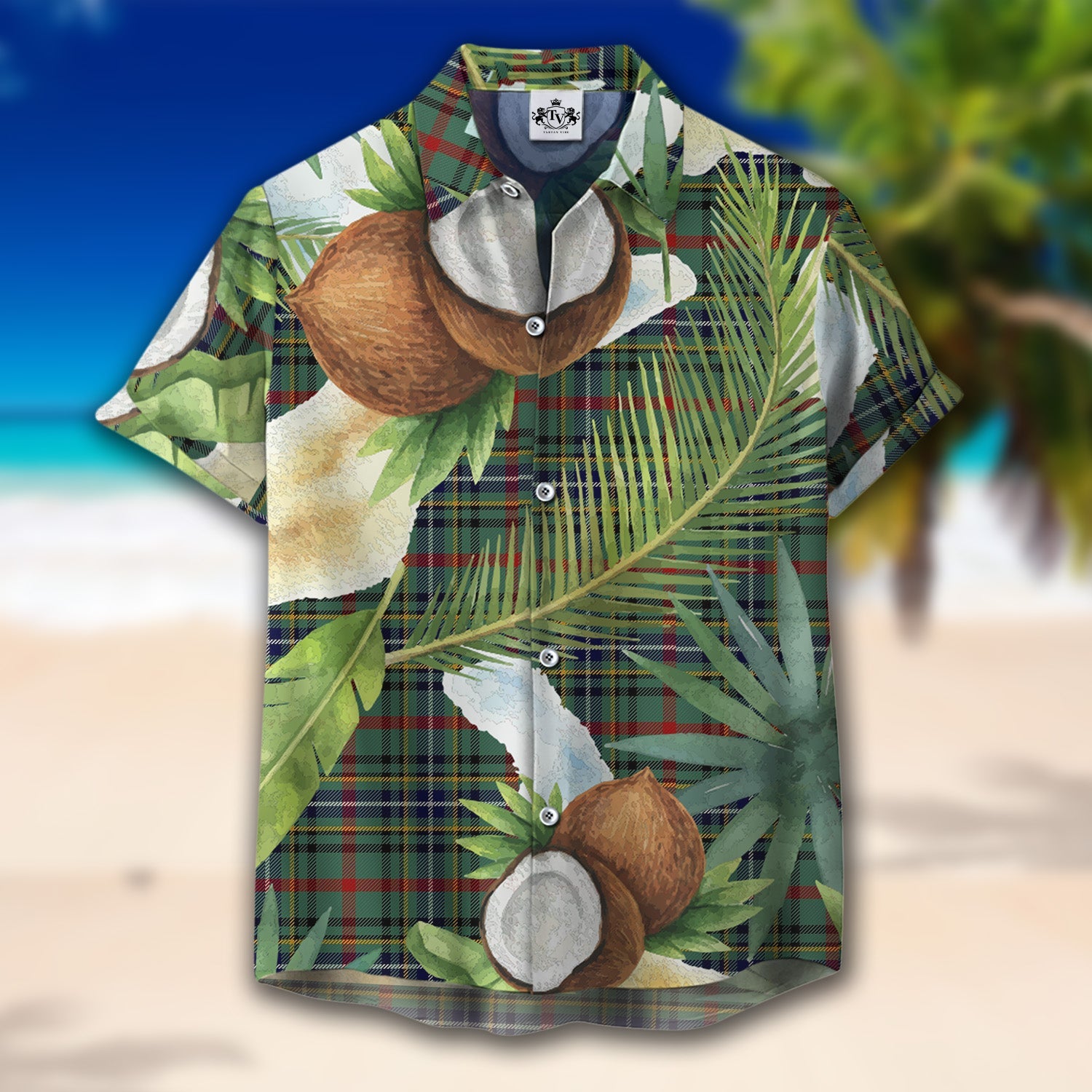 Scottish Tartan Bisset Clan Hawaiian Shirt Hibiscus - Tropical Garden Style