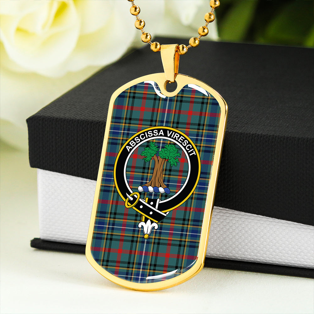 Bisset Modern Clan Badge Classic Tartan Dog Tag Necklace