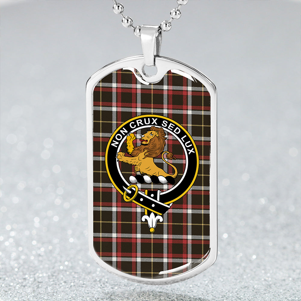 Black (DCD) Weathered Clan Badge Classic Tartan Dog Tag Necklace
