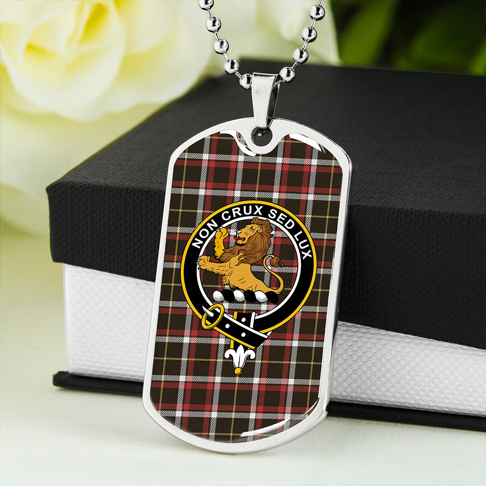 Black (DCD) Weathered Clan Badge Classic Tartan Dog Tag Necklace