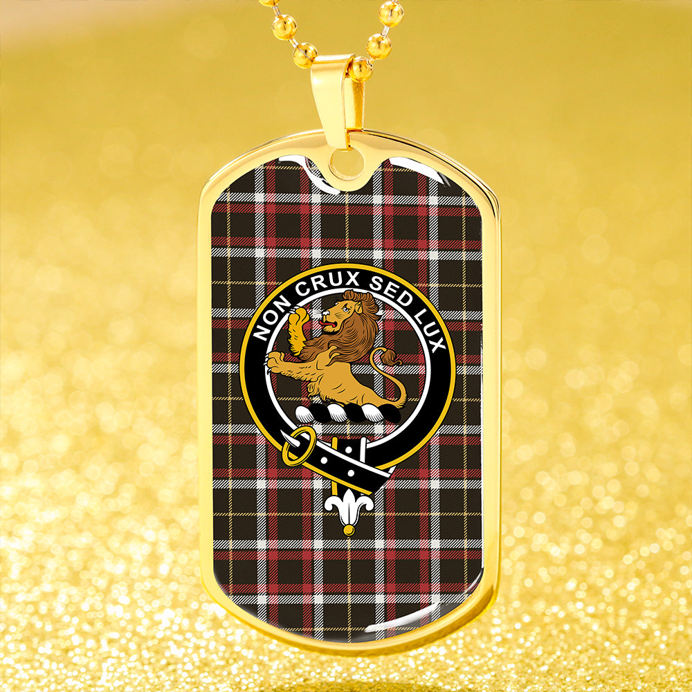 Black (DCD) Weathered Clan Badge Classic Tartan Dog Tag Necklace