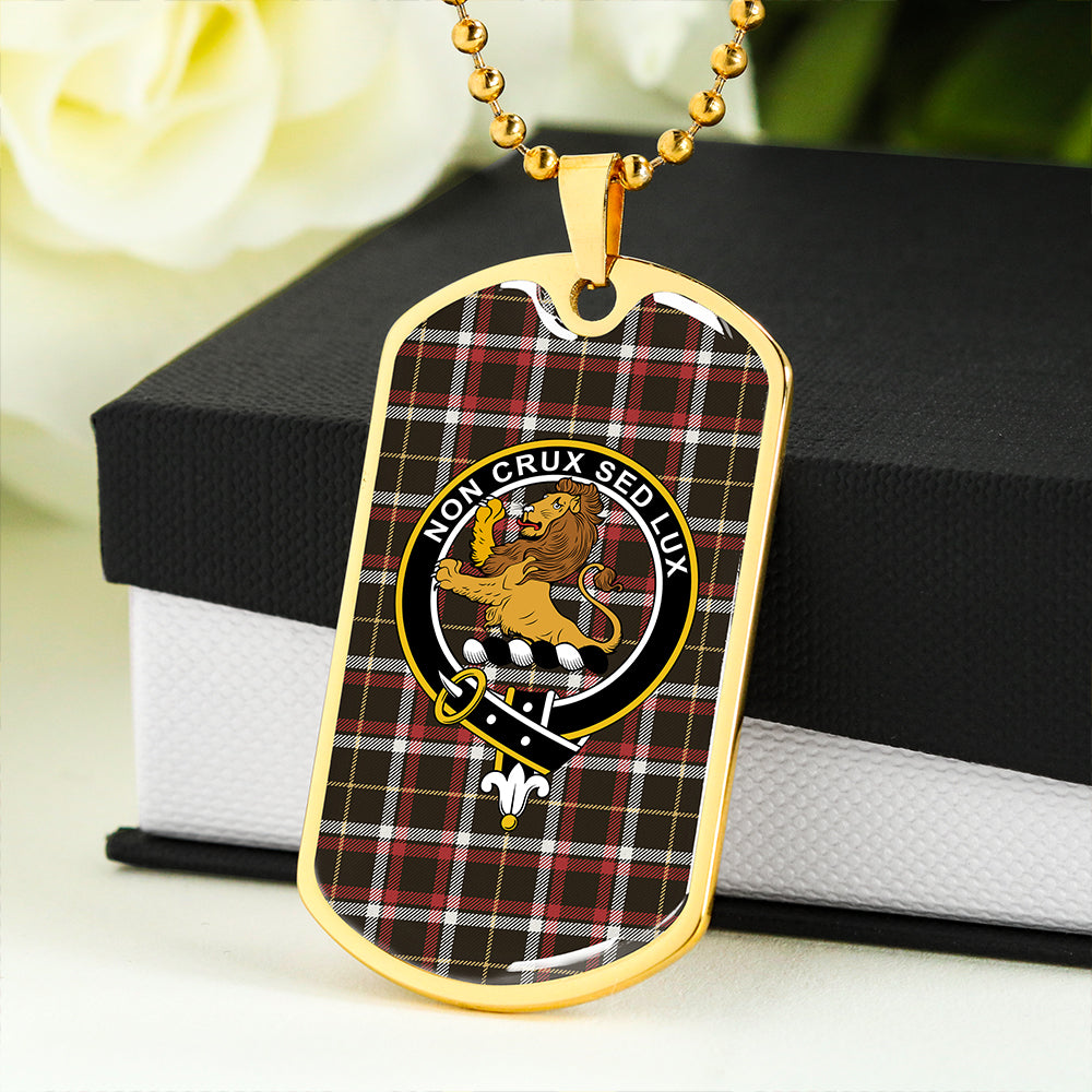 Black (DCD) Weathered Clan Badge Classic Tartan Dog Tag Necklace