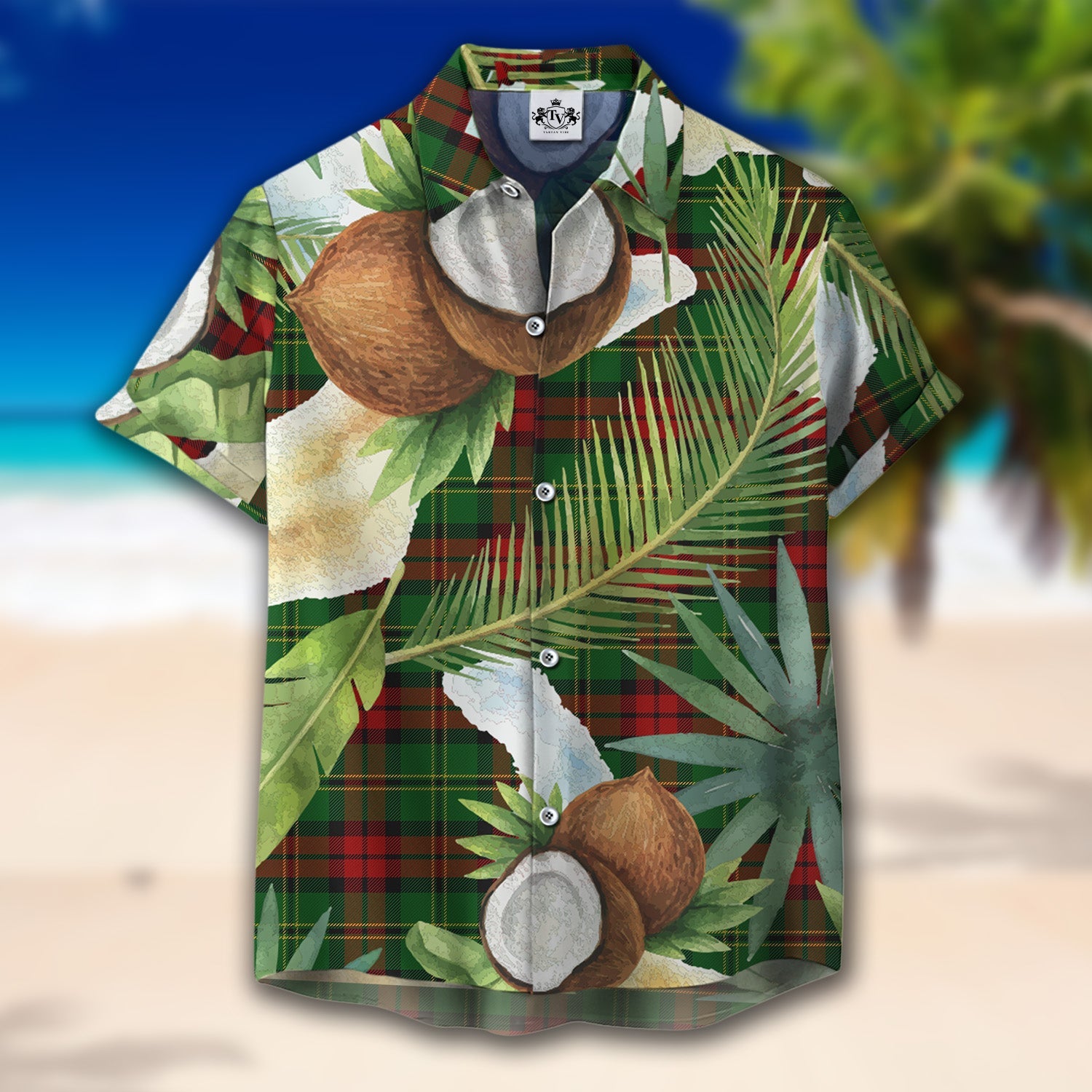 Scottish Tartan Blackstock Hunting Clan Hawaiian Shirt Hibiscus - Tropical Garden Style