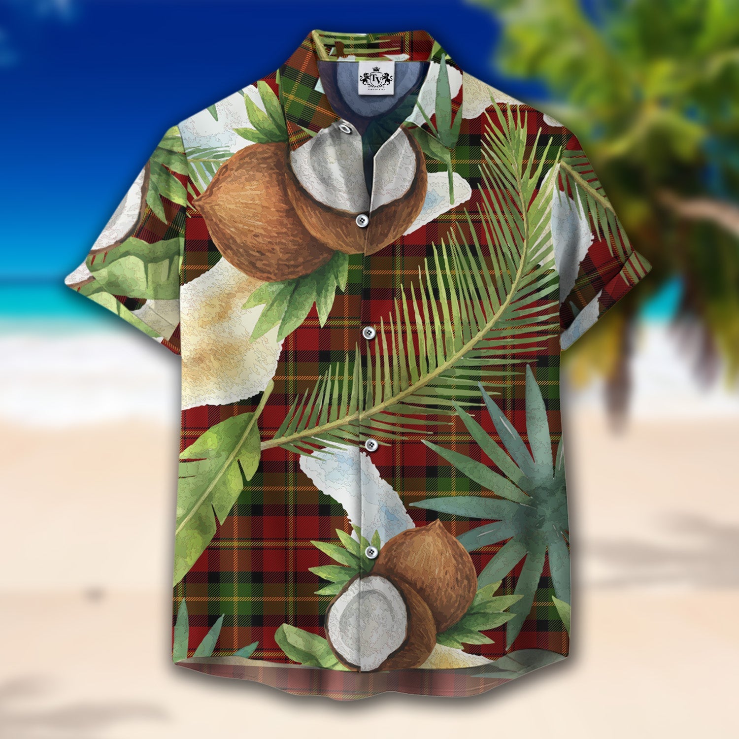 Scottish Tartan Blackstock Red Dress Clan Hawaiian Shirt Hibiscus - Tropical Garden Style