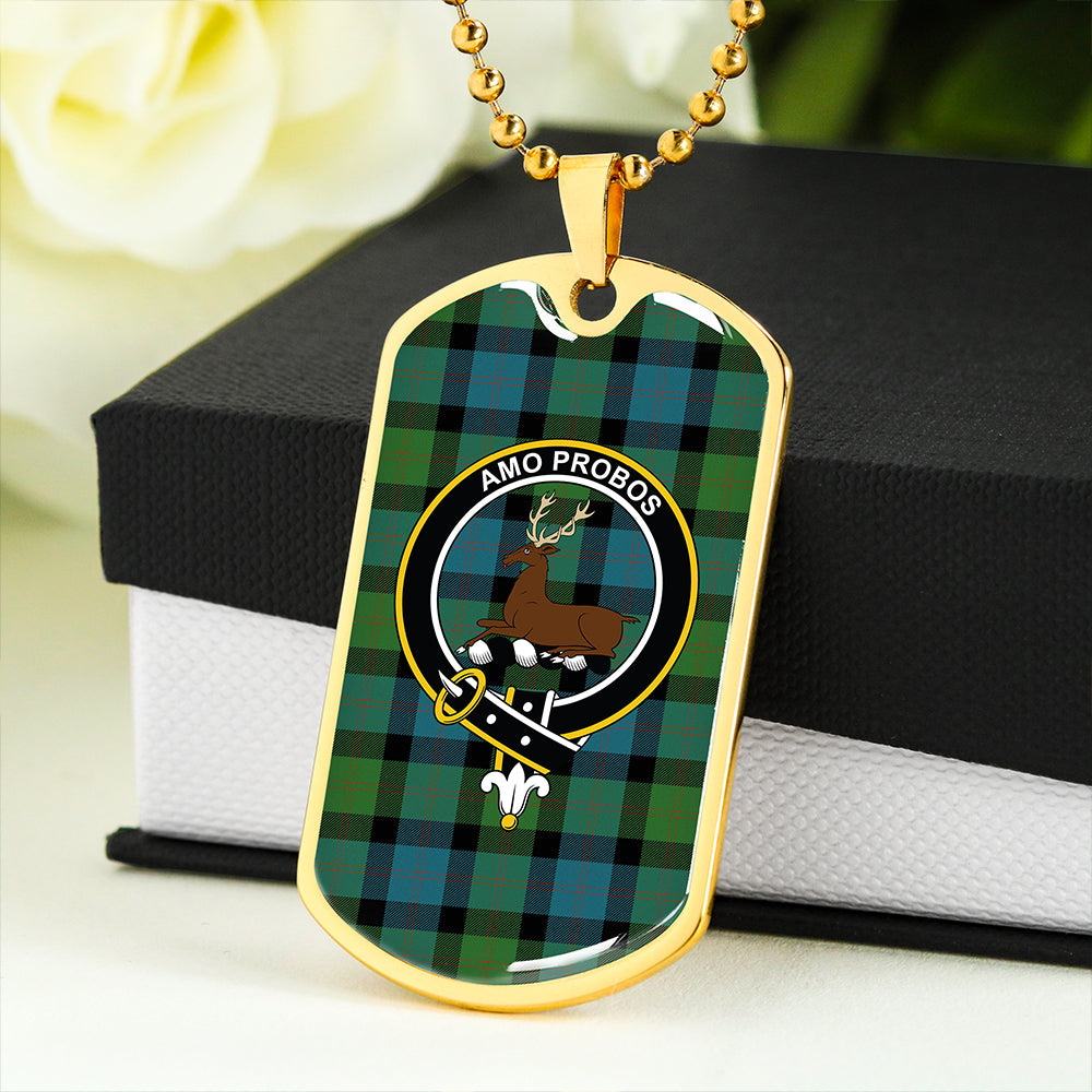 Blair Ancient Clan Badge Classic Tartan Dog Tag Necklace