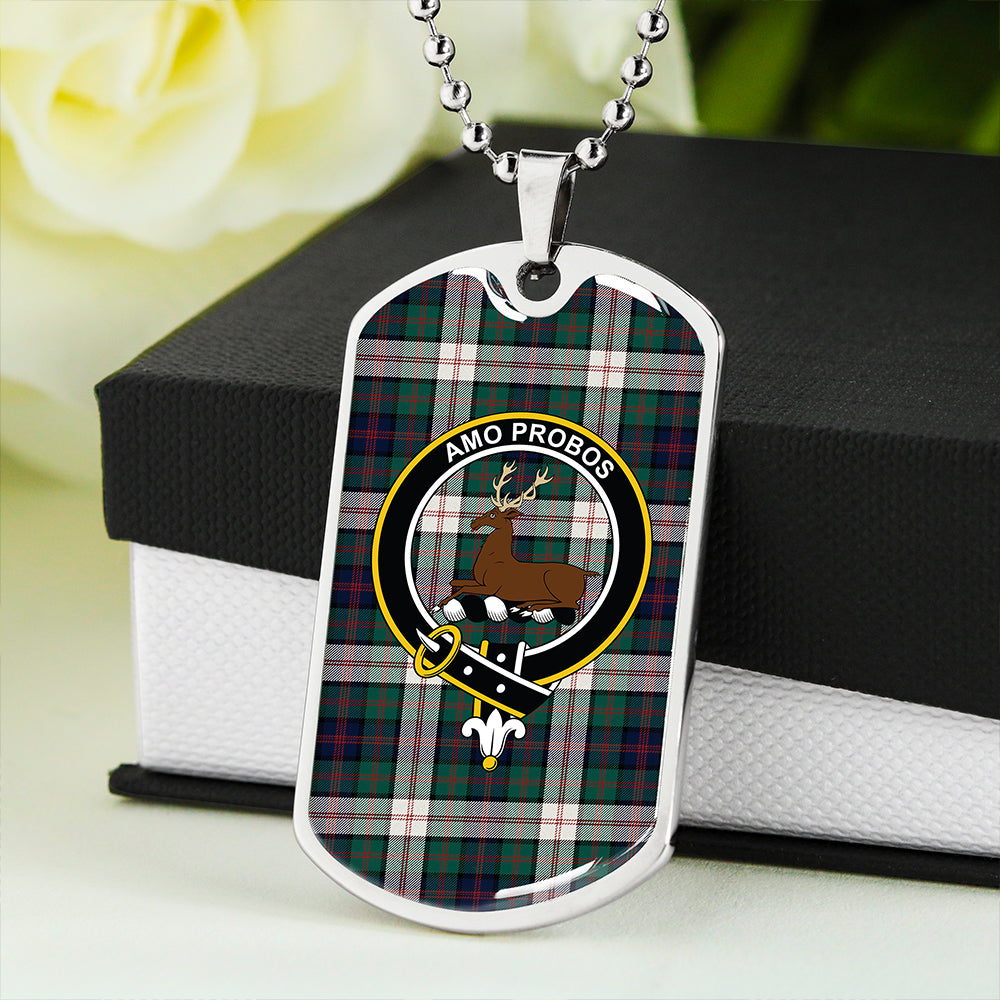 Blair Dress Modern Clan Badge Classic Tartan Dog Tag Necklace
