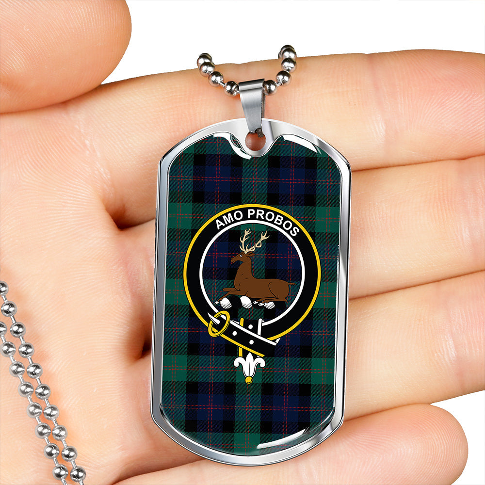 Blair Modern Clan Badge Classic Tartan Dog Tag Necklace
