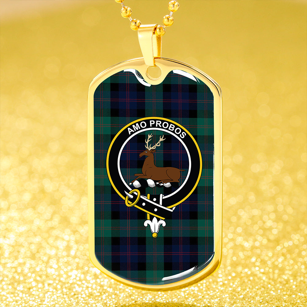 Blair Modern Clan Badge Classic Tartan Dog Tag Necklace