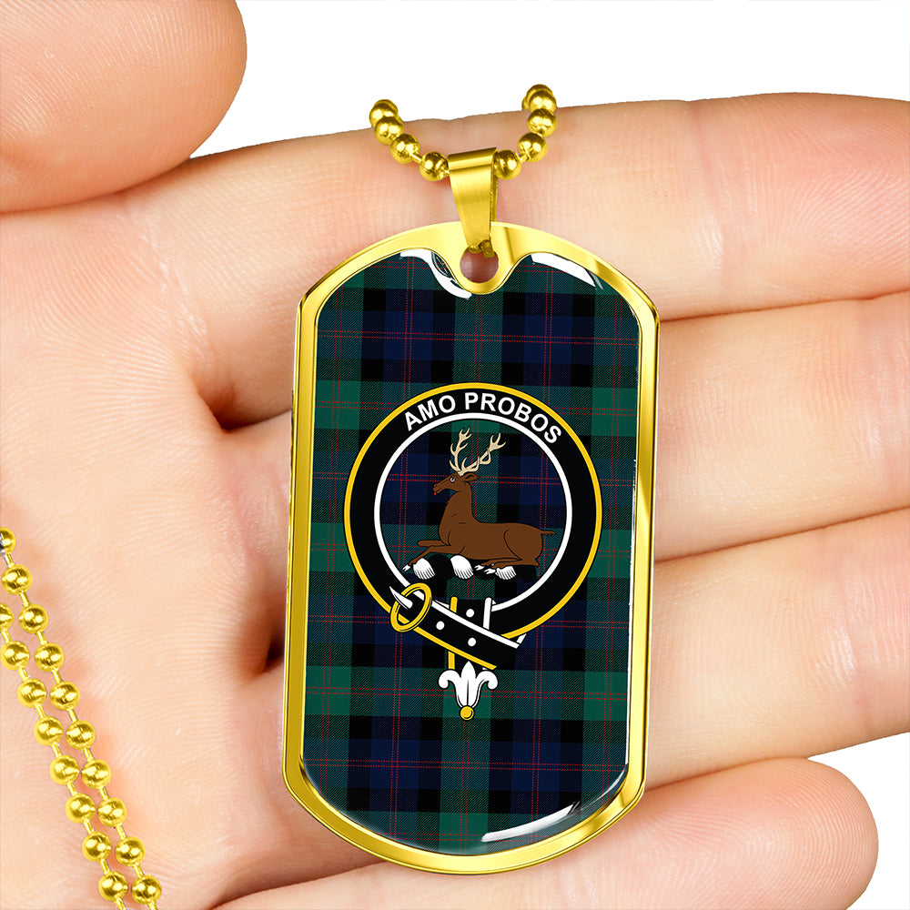 Blair Modern Clan Badge Classic Tartan Dog Tag Necklace