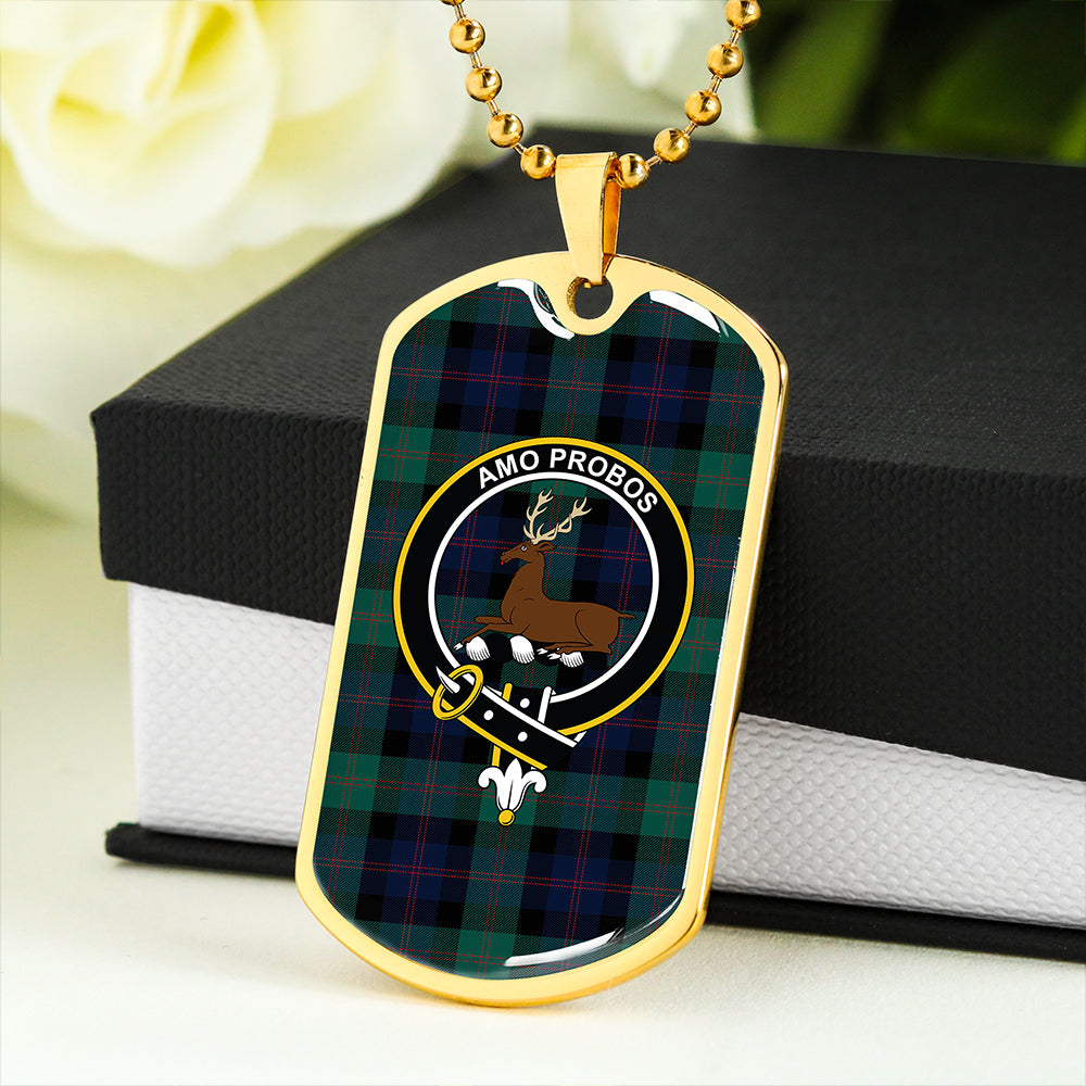 Blair Modern Clan Badge Classic Tartan Dog Tag Necklace