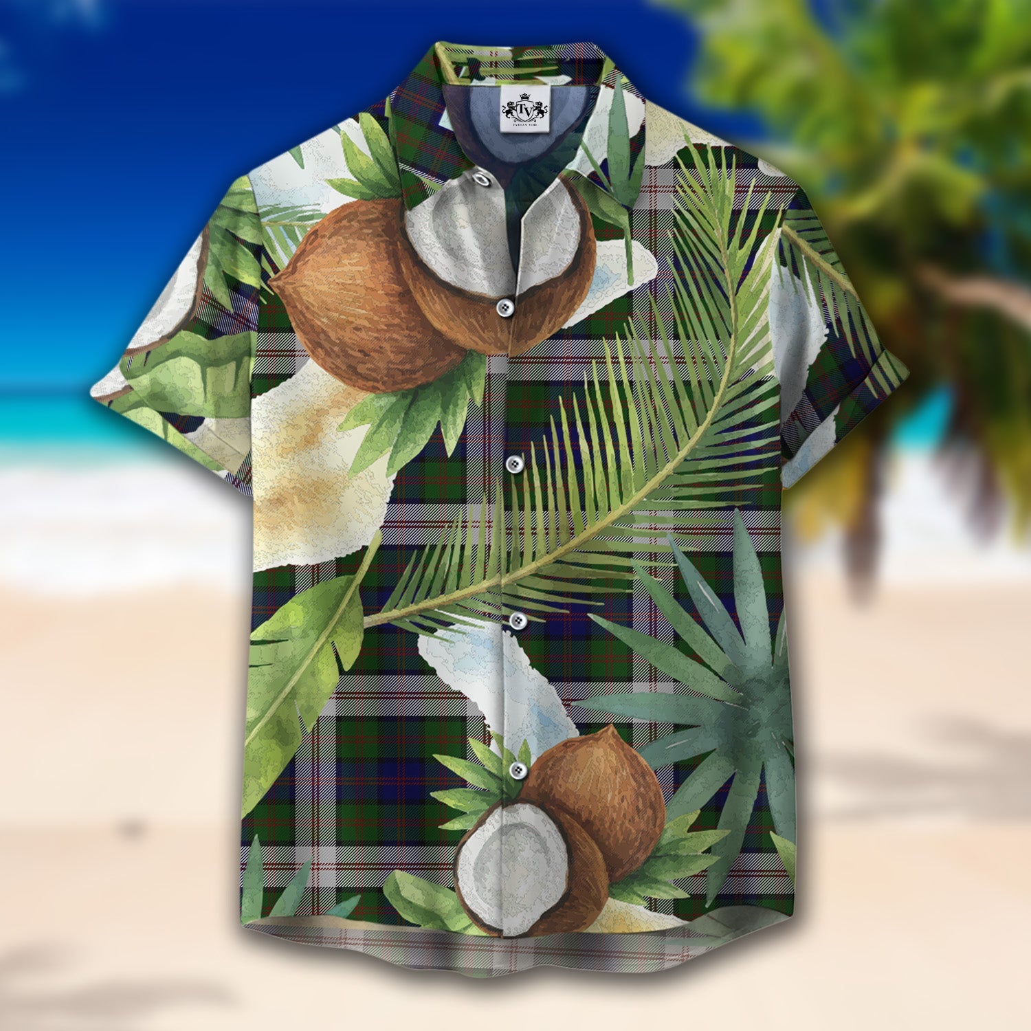 Scottish Tartan Blair Dress Clan Hawaiian Shirt Hibiscus - Tropical Garden Style