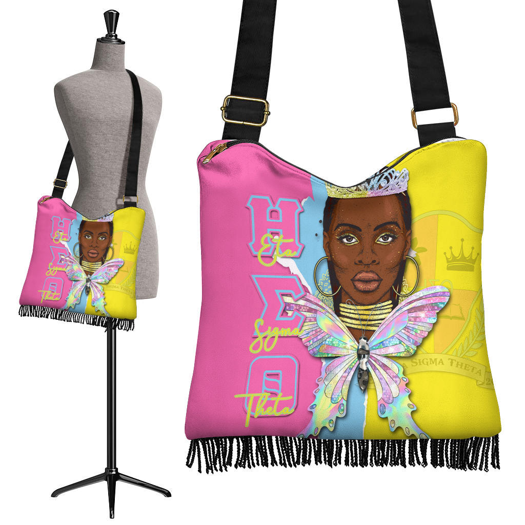 Sorority Handbag - Eta Sigma Theta Boho Handbag Queen Style