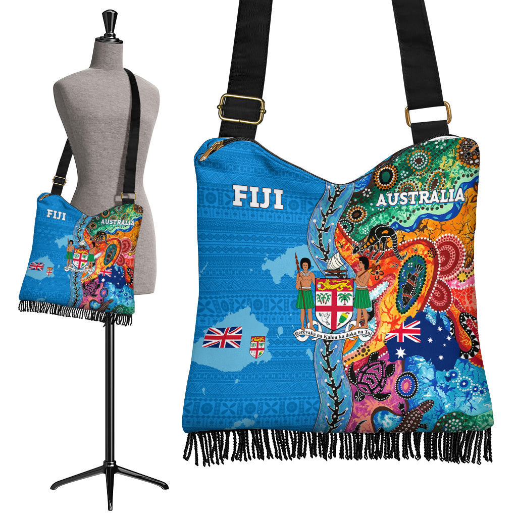 Fiji Tapa & Australia Aboriginal Boho Handbag