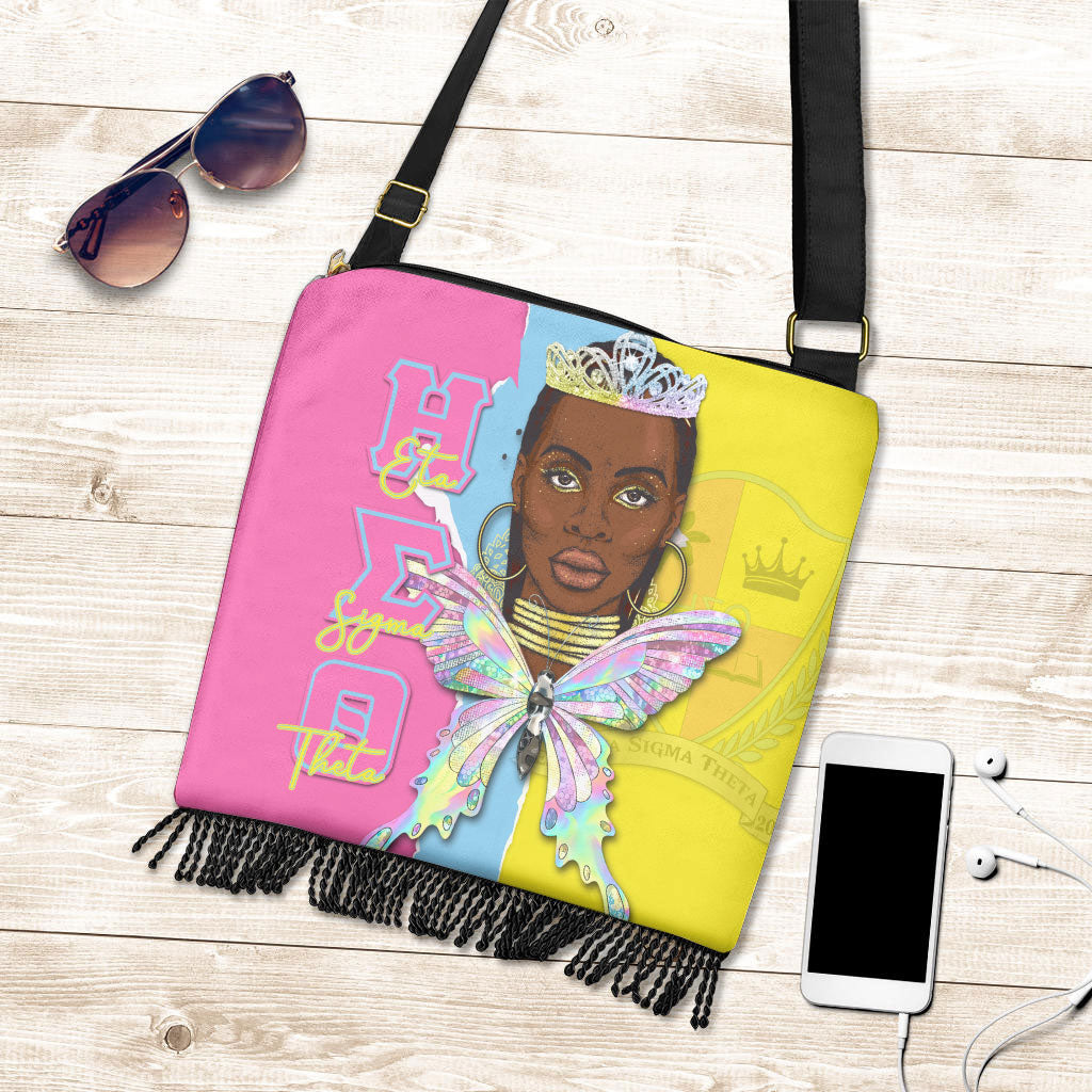 Sorority Handbag - Eta Sigma Theta Boho Handbag Queen Style